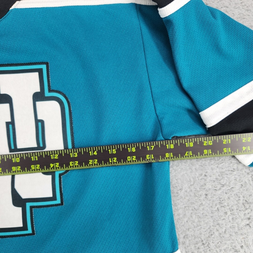 North Pittsburgh Wildcats Hockey Jersey Youth Size M Athletic Knit Teal - Picture 5 of 7